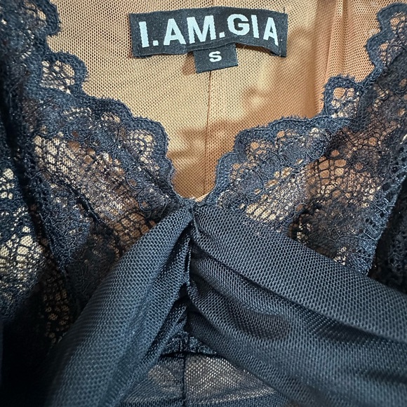 I.AM.GIA Black Lace Ruched Midi Dress | Size Small | NWOT - Picture 10 of 14